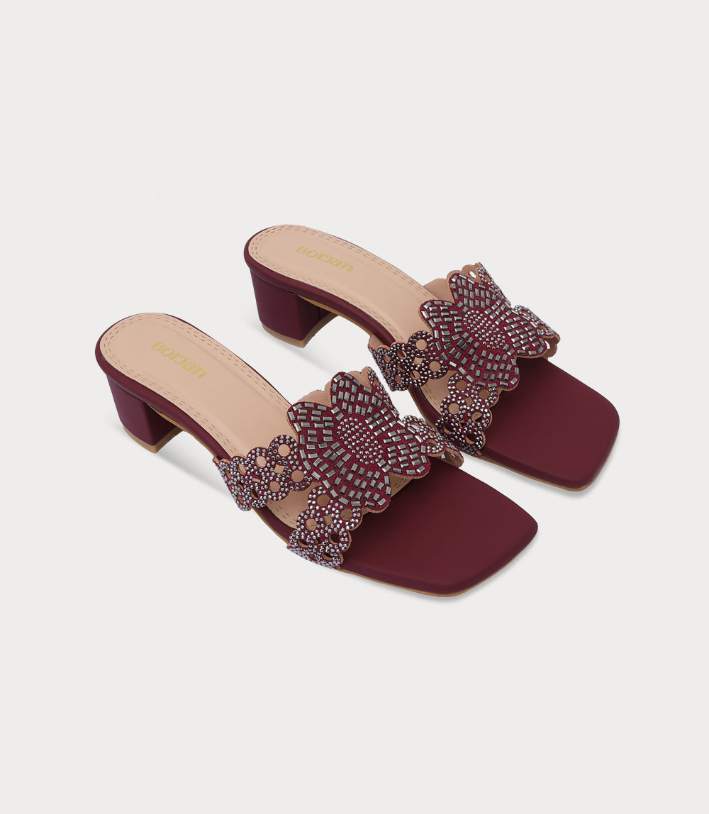 Women Slipper Heels-MAROON