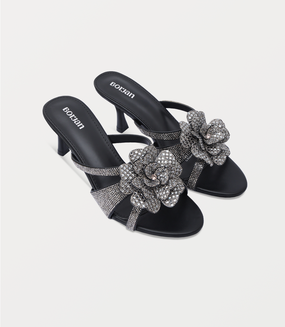 Women Slipper Heel-BLACK