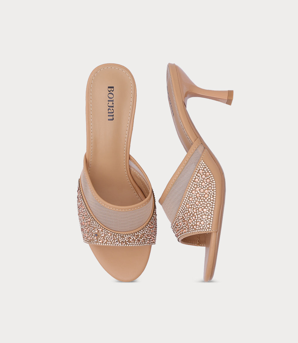 Women Slipper Heel-NUDE