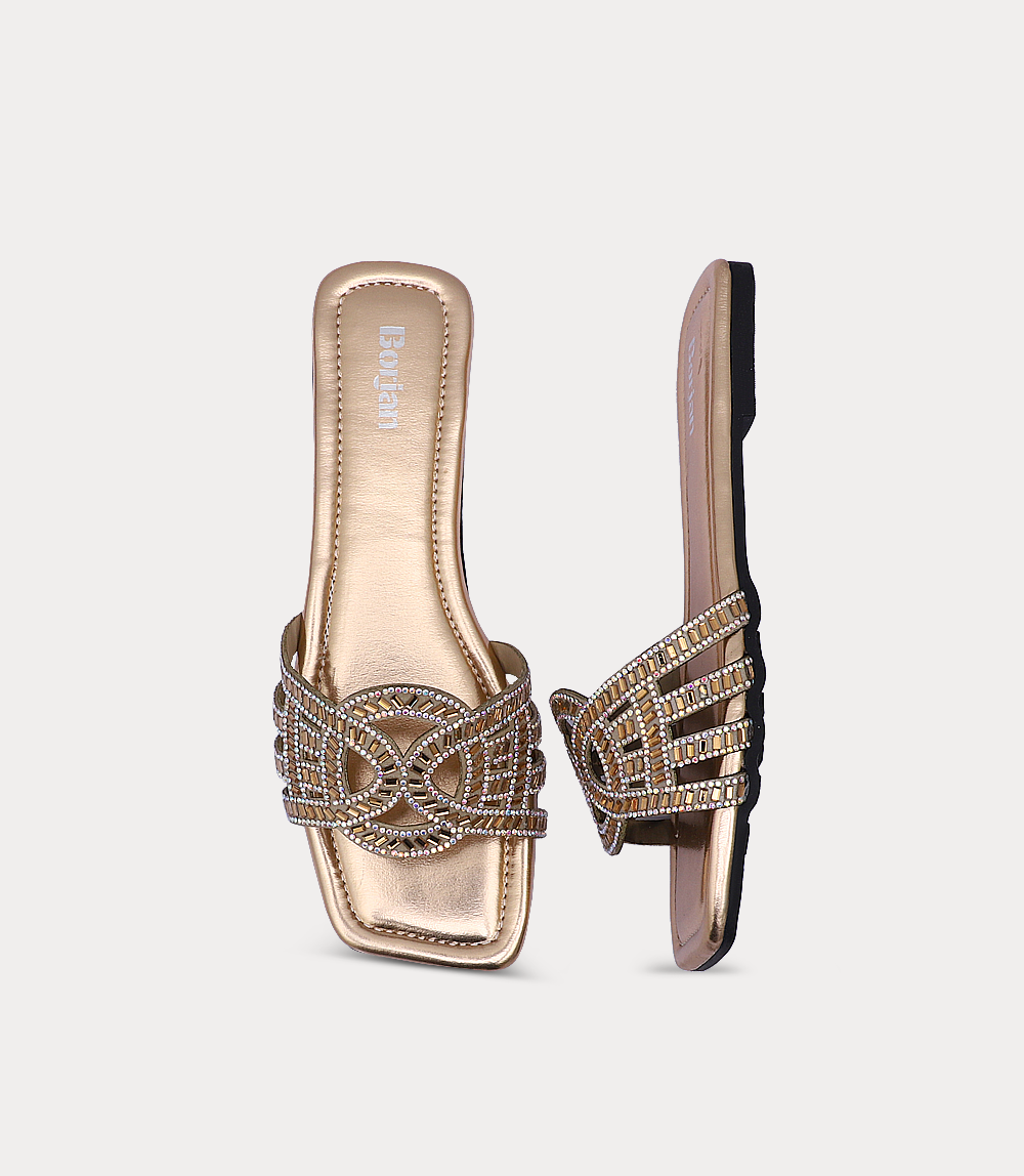 Women Flat Slipper-CHAMPAGNE