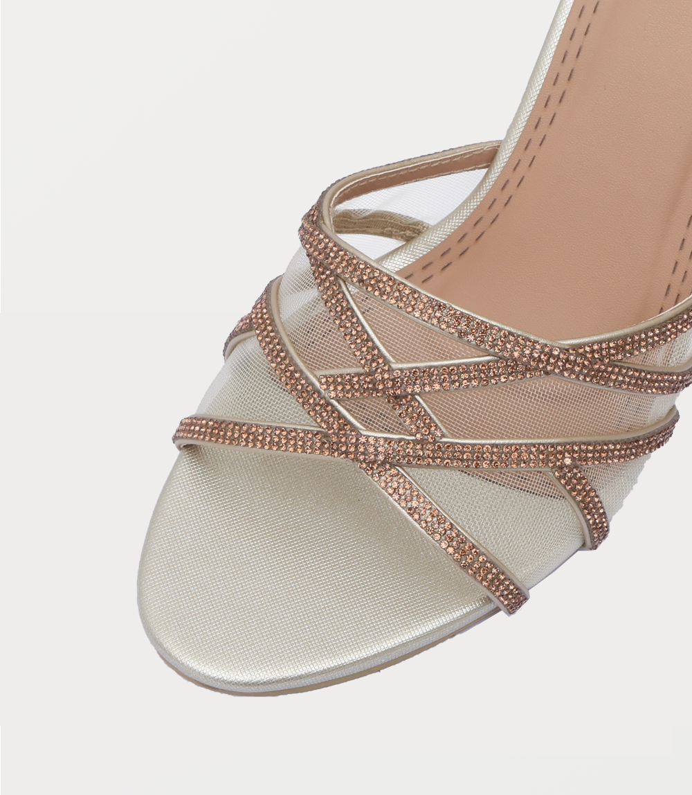 Women Slipper Heels-GOLDEN