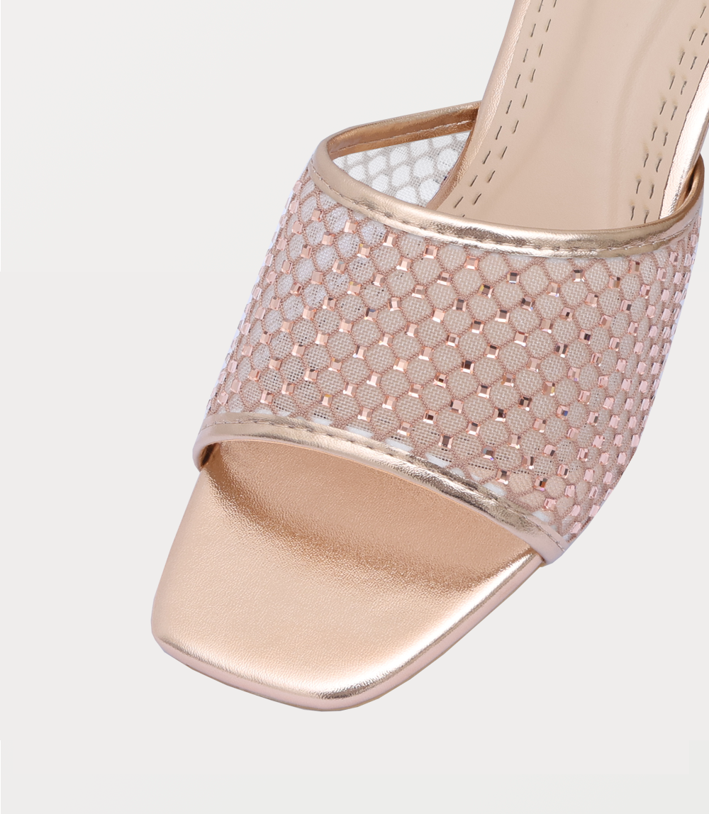 Women Slipper Heels-CHAMPAGNE