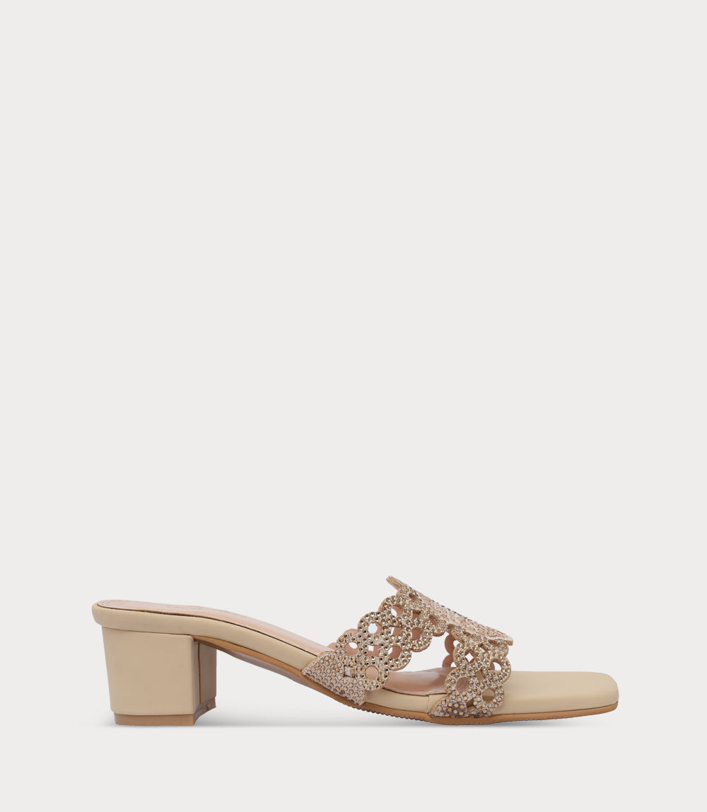 Women Slipper Heels-BEIGE