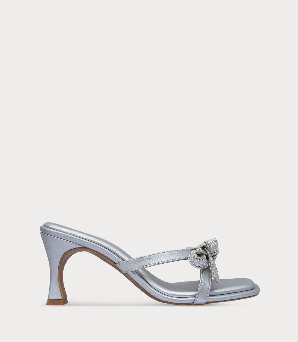 Women Slipper Heels-SILVER