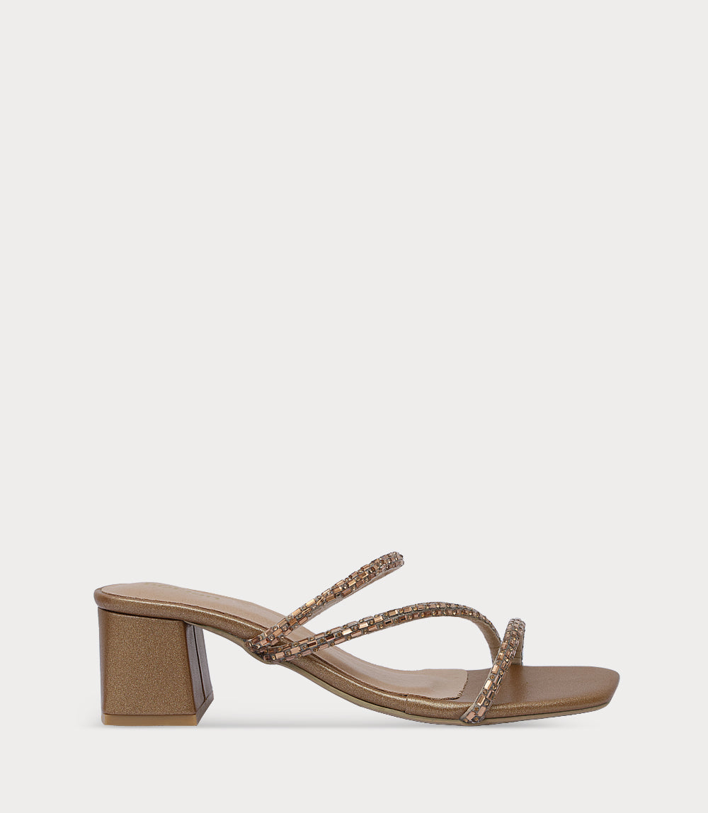 Women Slipper Heels-GOLDEN