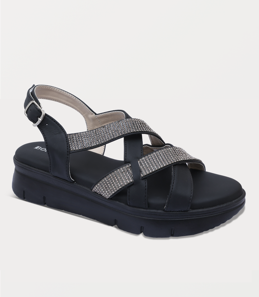 Women Comfort Sandal-BLACK
