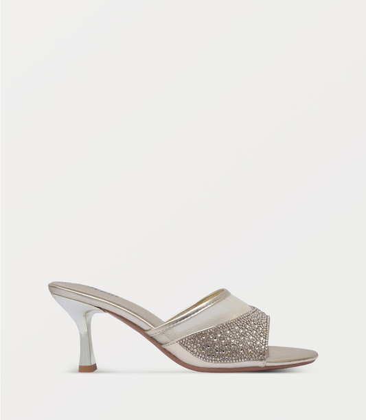 Women Slipper Heel-GOLD