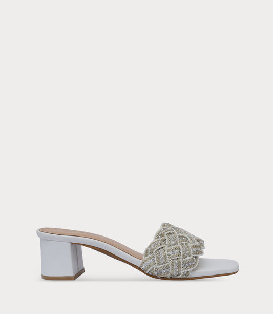 Women Slipper Heels-WHITE