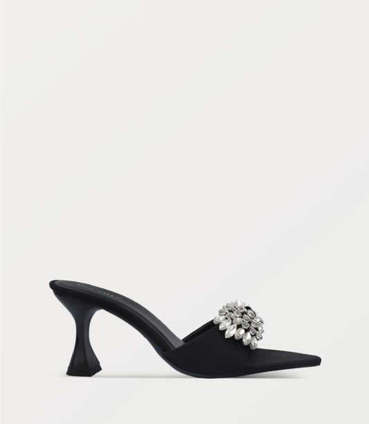 Women Slipper Heels-BLACK