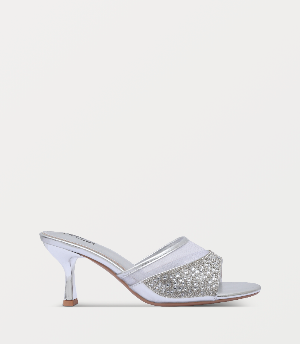 Women Slipper Heel-SILVER