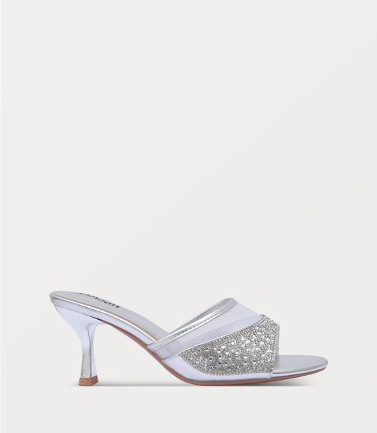 Women Slipper Heel-SILVER