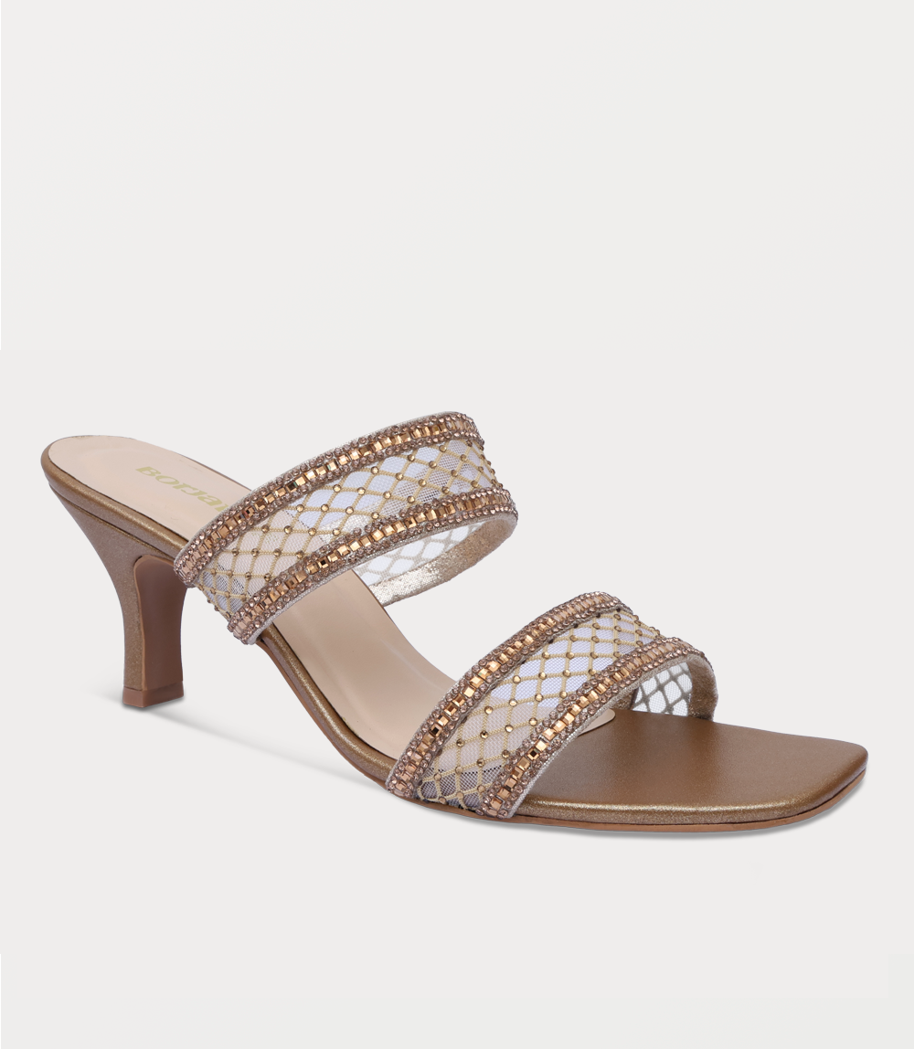 Women Slipper Heels-CHAMPAGNE