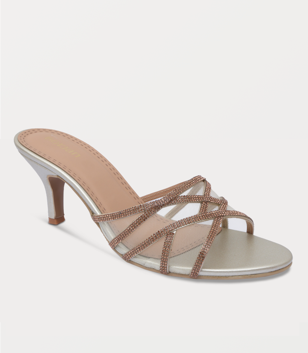 Women Slipper Heels-GOLDEN