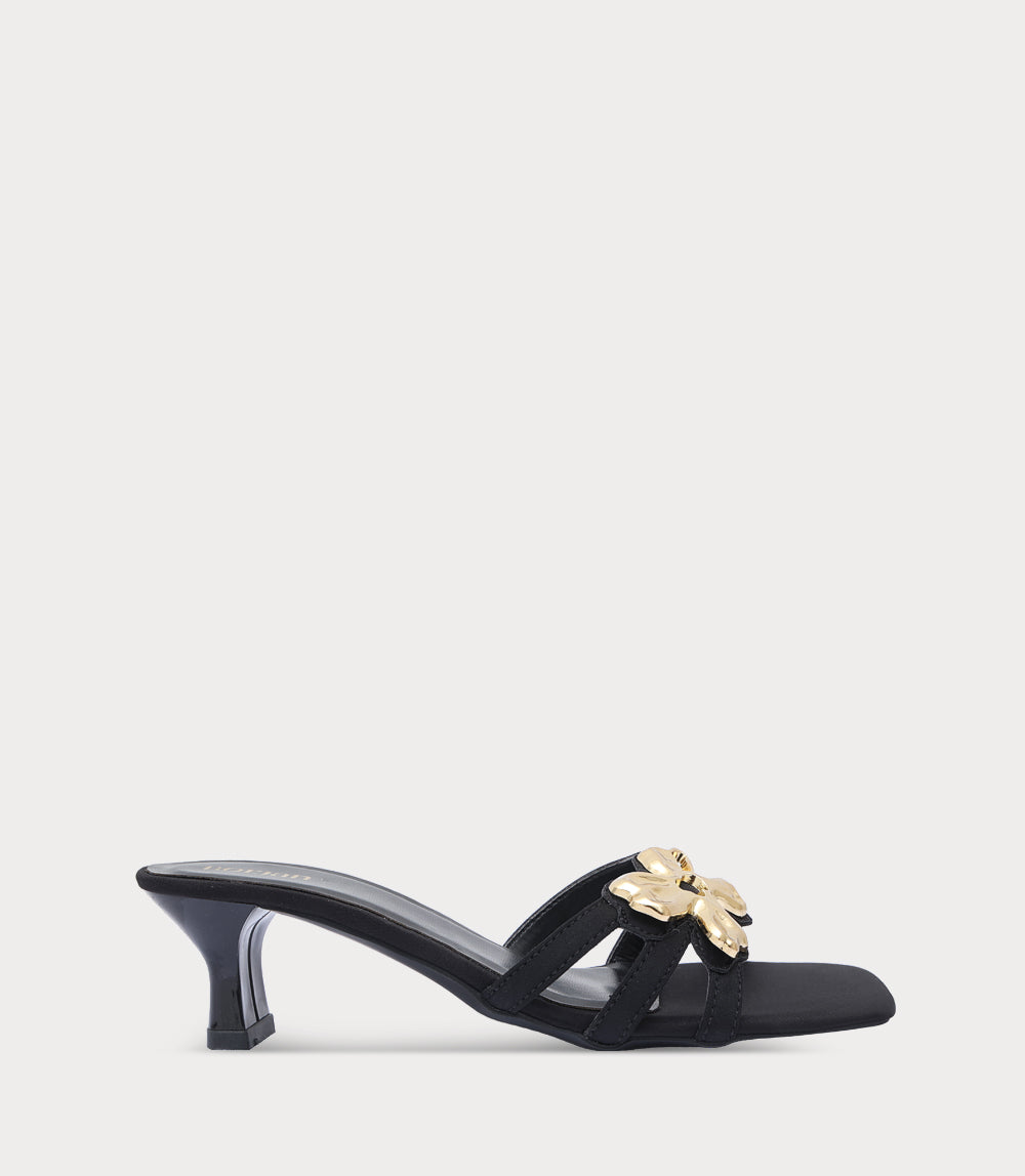 Women Slipper Heels-BLACK