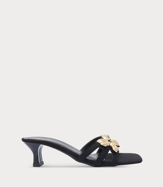 Women Slipper Heels-BLACK