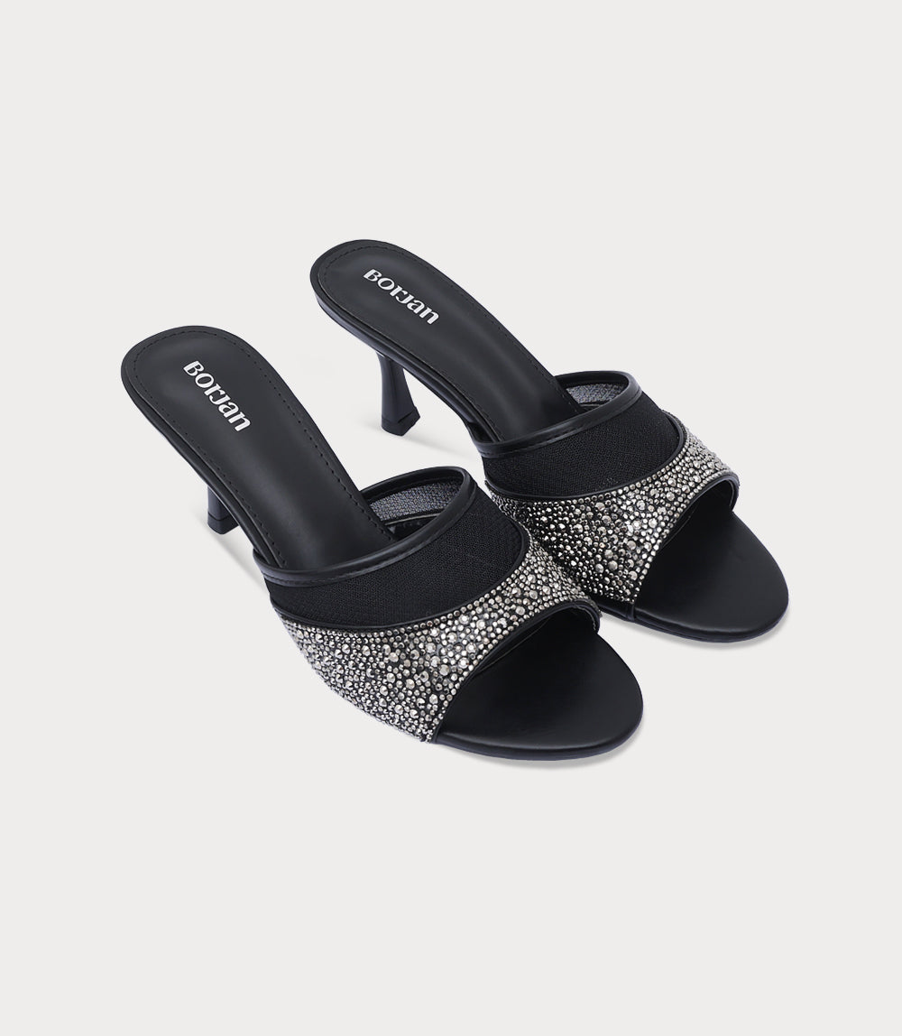 Women Slipper Heel-BLACK