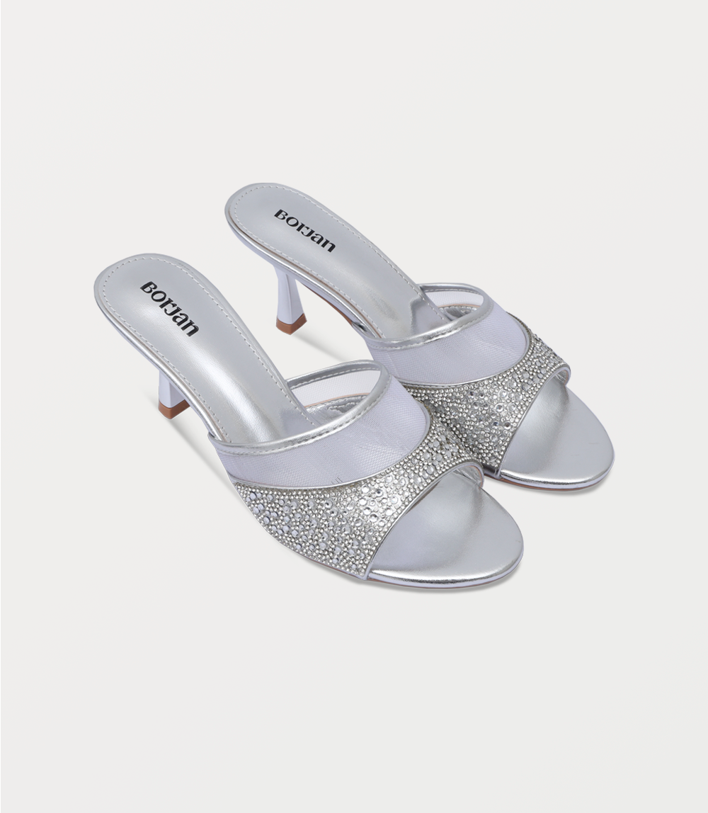 Women Slipper Heel-SILVER