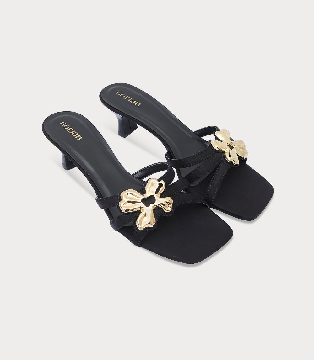 Women Slipper Heels-BLACK