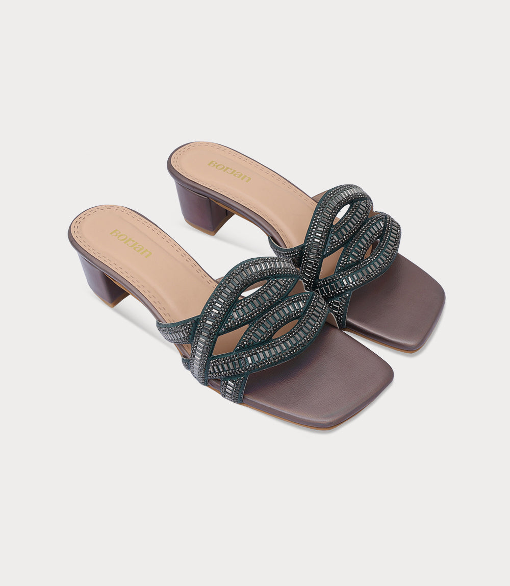 Women Slipper Heel-BOTTLEGREEN