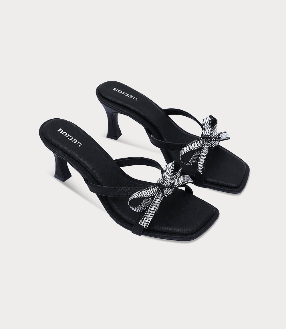 Women Slipper Heels-BLACK