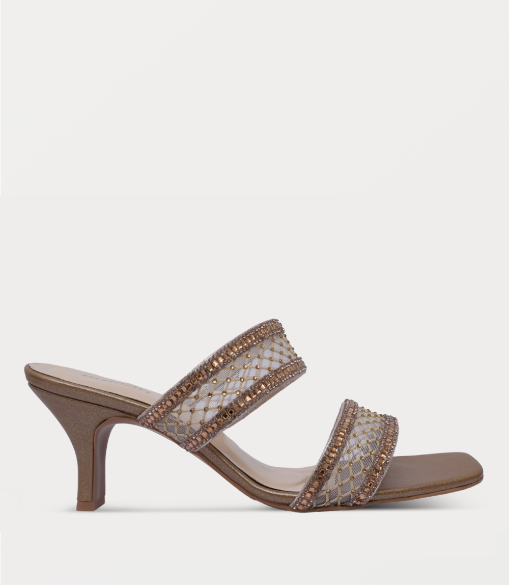 Women Slipper Heels-CHAMPAGNE