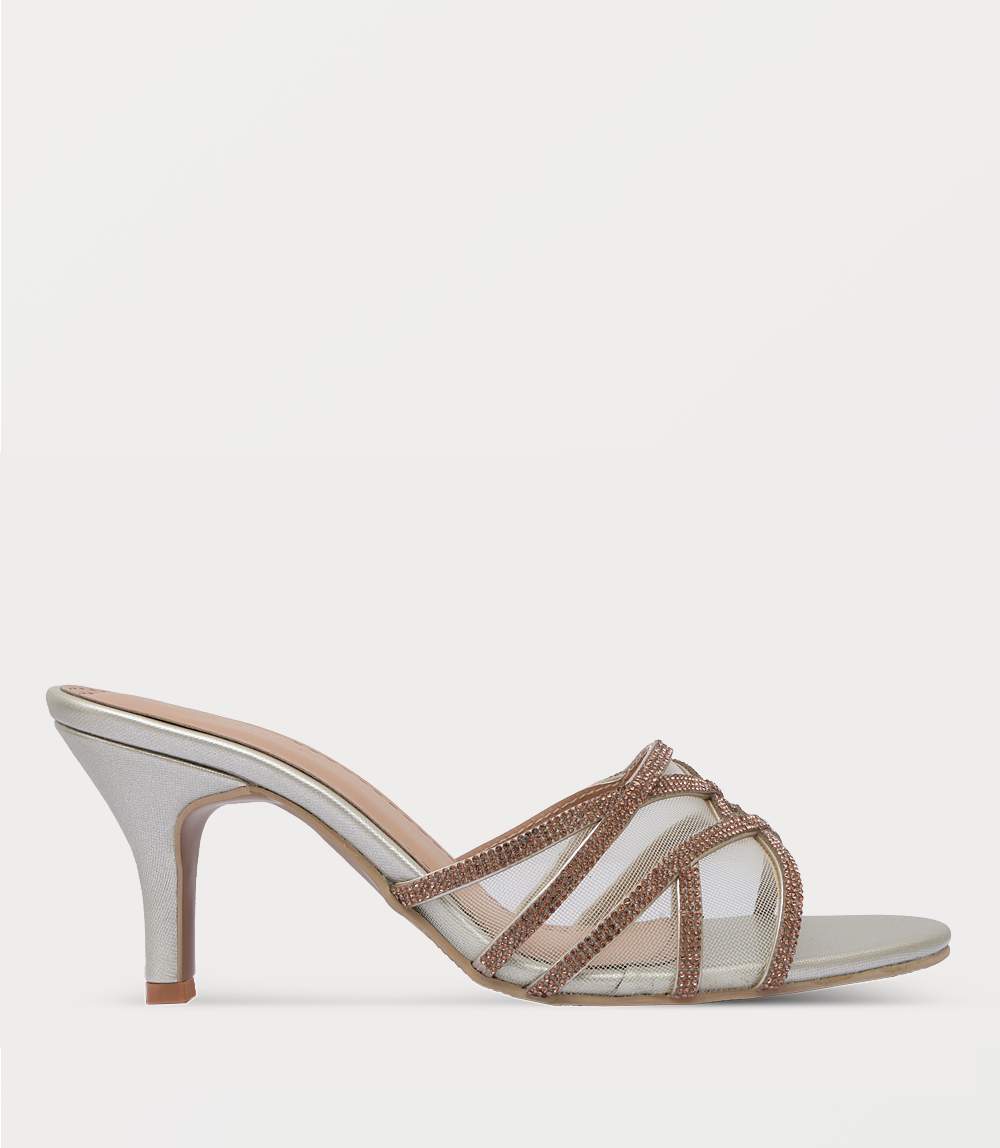 Women Slipper Heels-GOLDEN