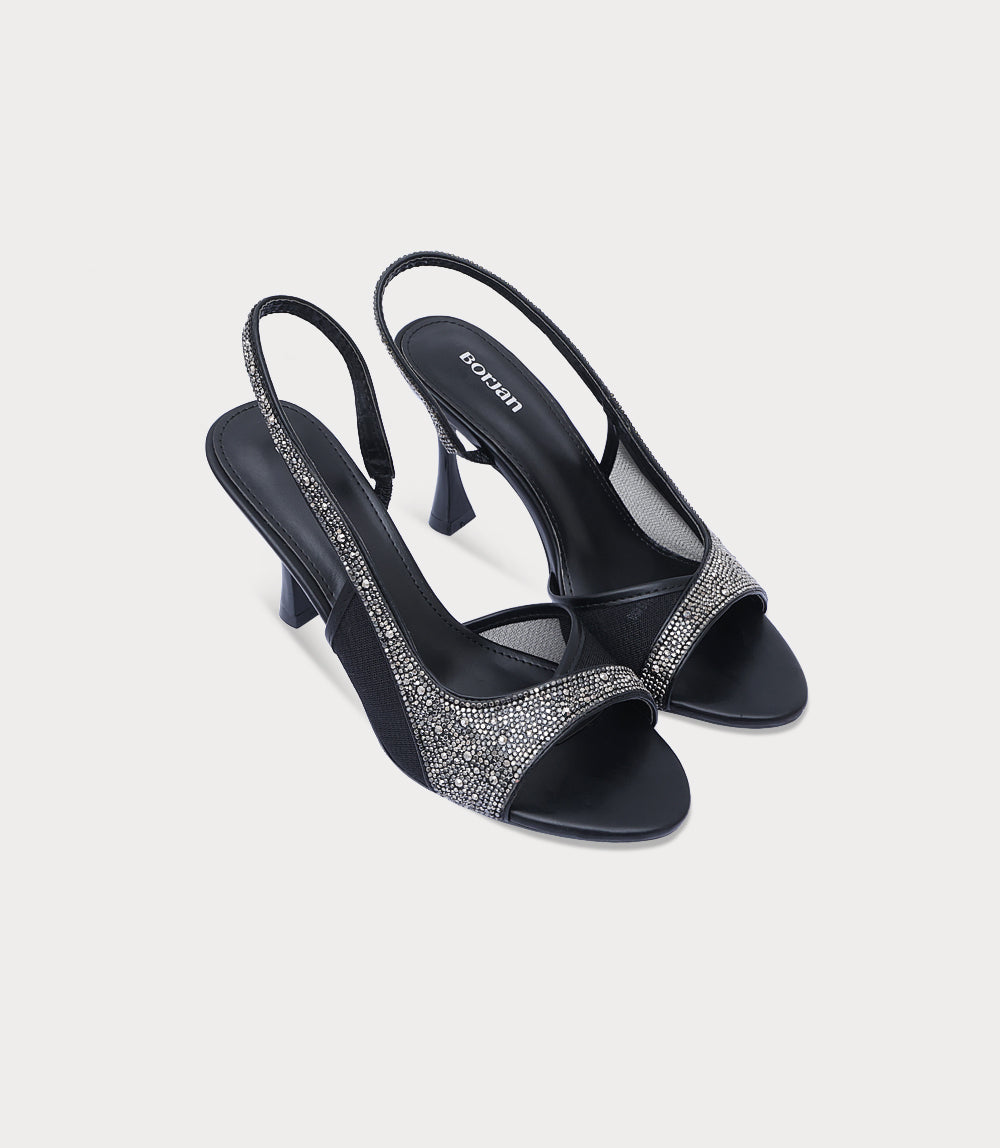 Women Sandal Heels-BLACK