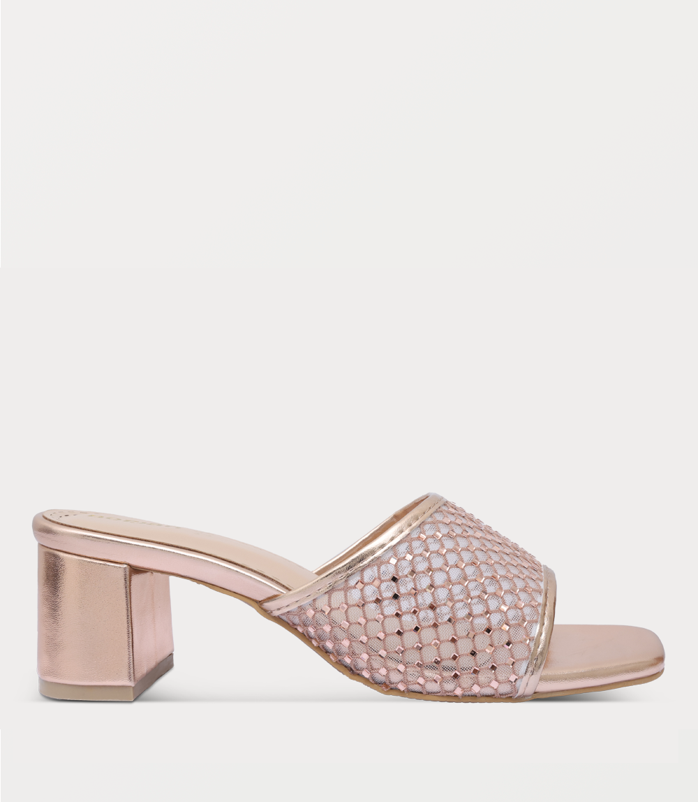 Women Slipper Heels-CHAMPAGNE