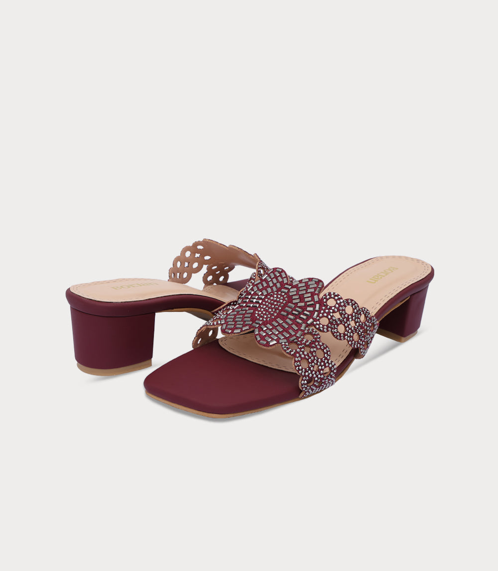 Women Slipper Heels-MAROON