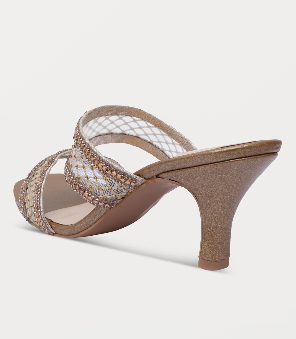 Women Slipper Heels-CHAMPAGNE