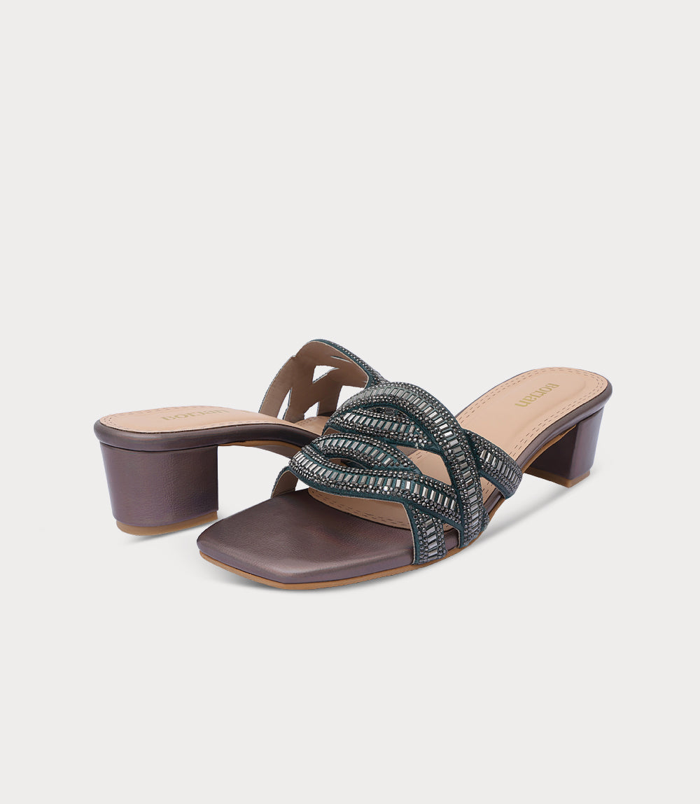 Women Slipper Heel-BOTTLEGREEN