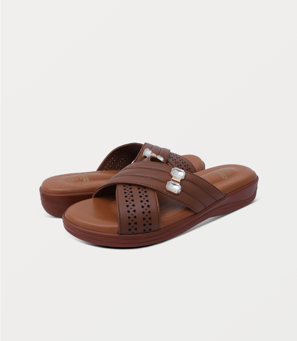 Women Comfort Slipper-TAN