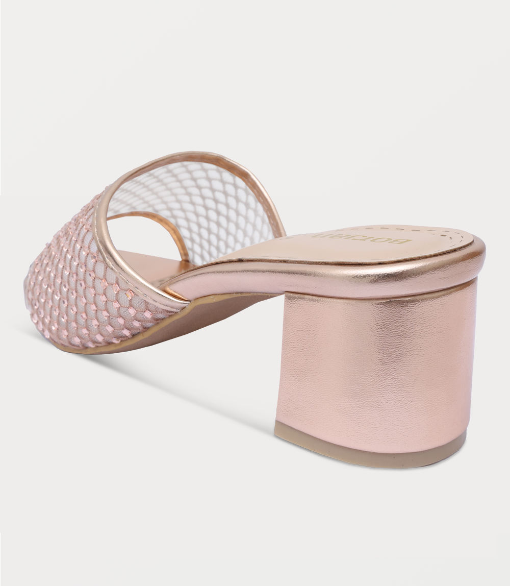 Women Slipper Heels-CHAMPAGNE
