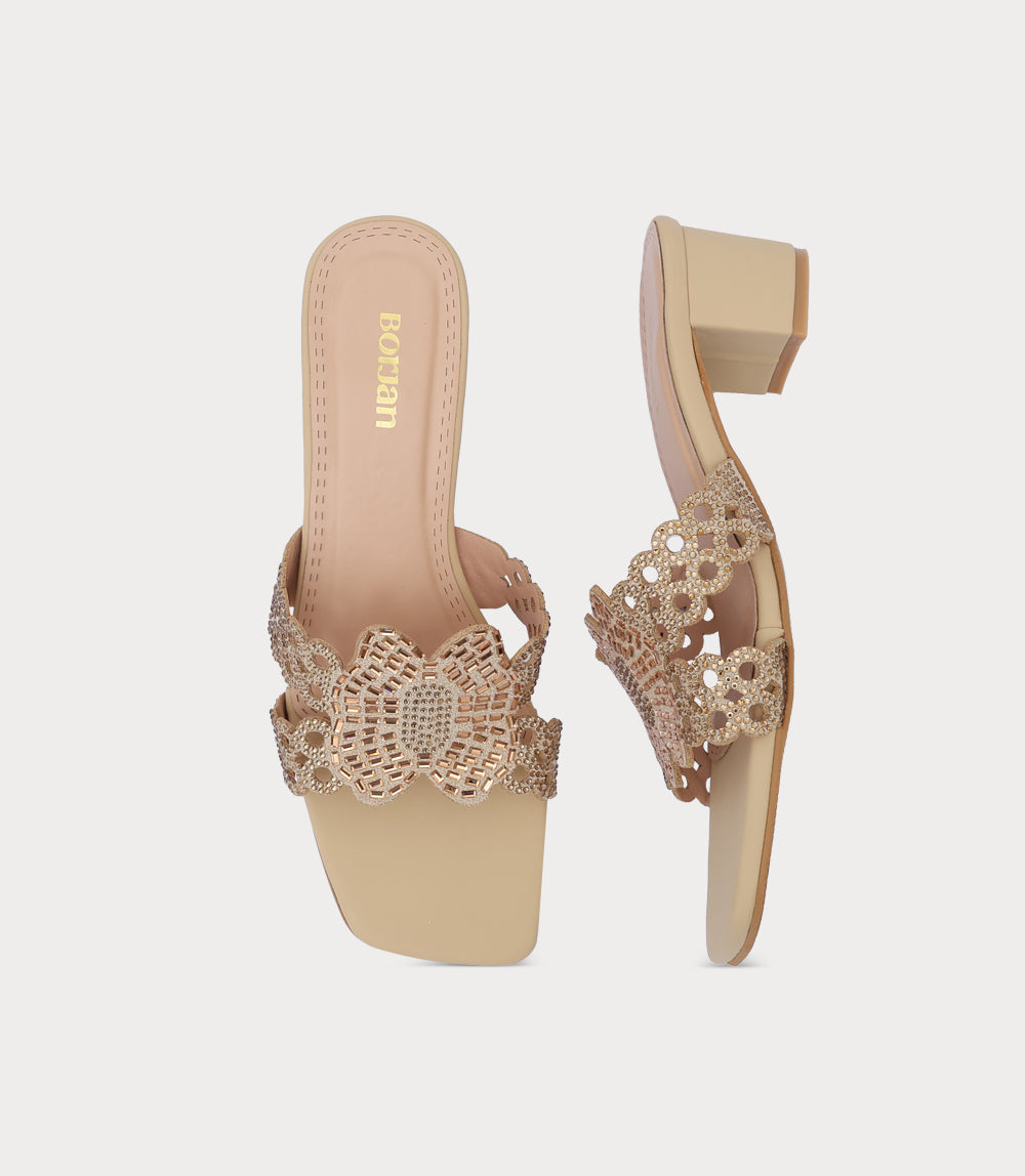 Women Slipper Heels-BEIGE