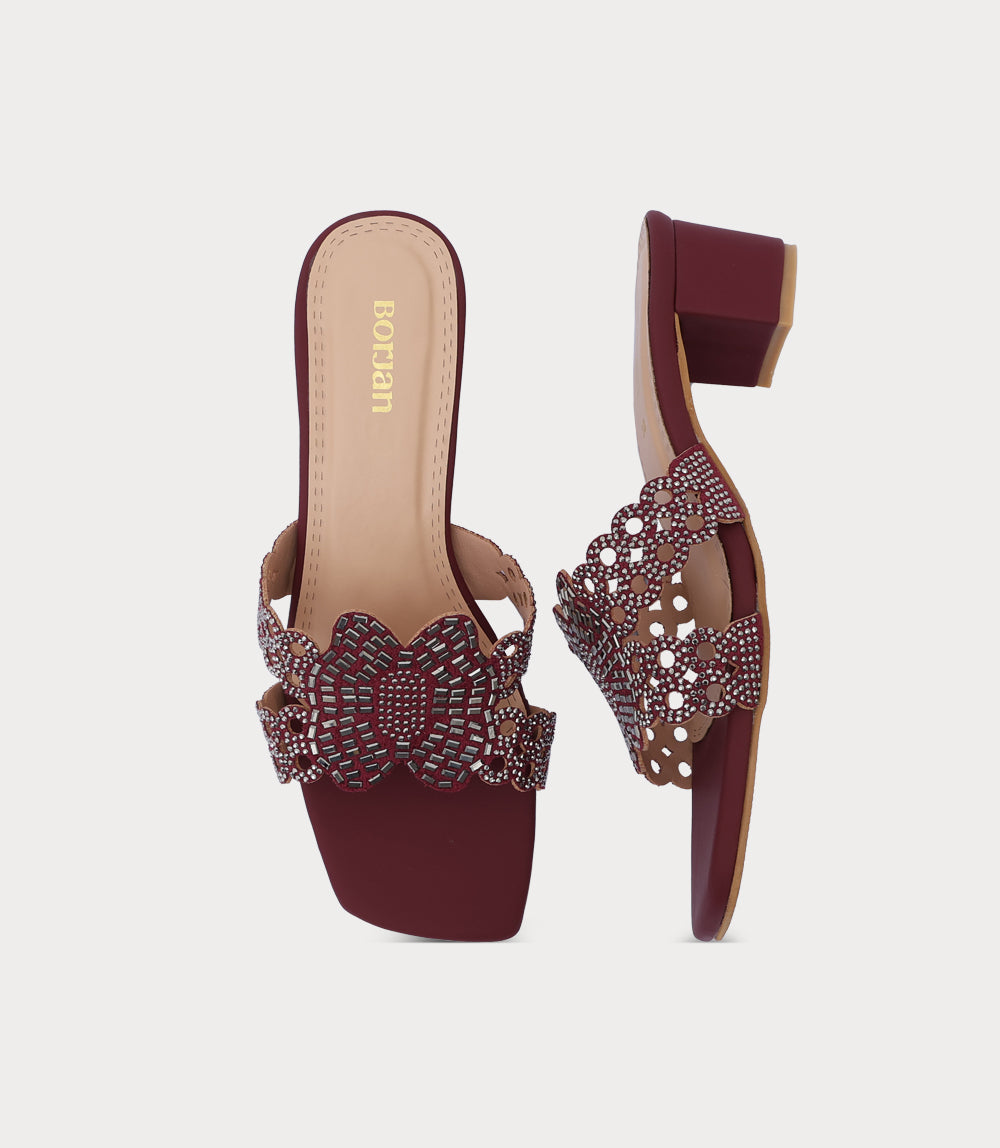 Women Slipper Heels-MAROON
