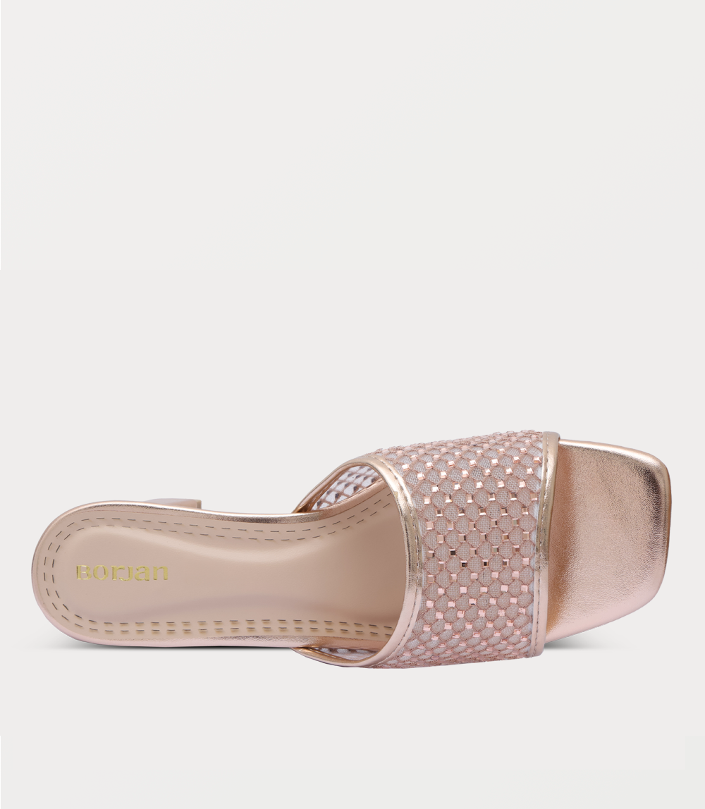 Women Slipper Heels-CHAMPAGNE