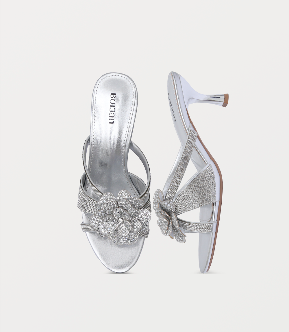 Women Slipper Heel-SILVER