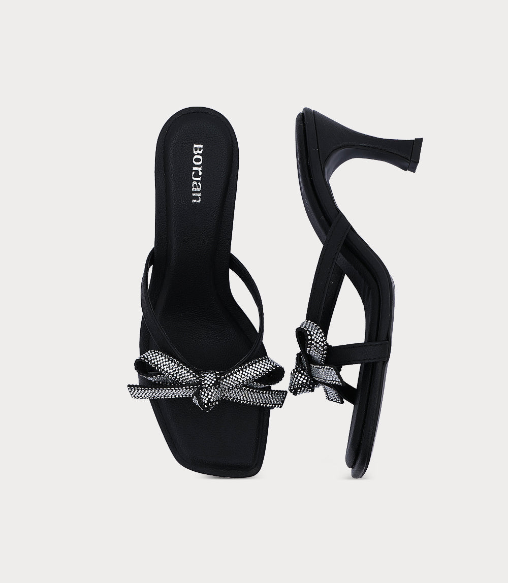 Women Slipper Heels-BLACK