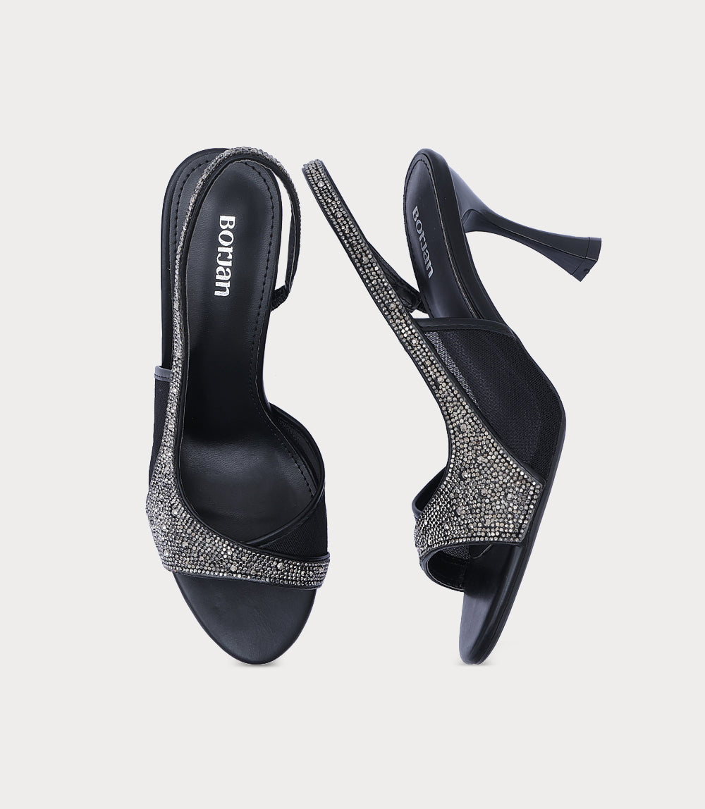 Women Sandal Heels-BLACK