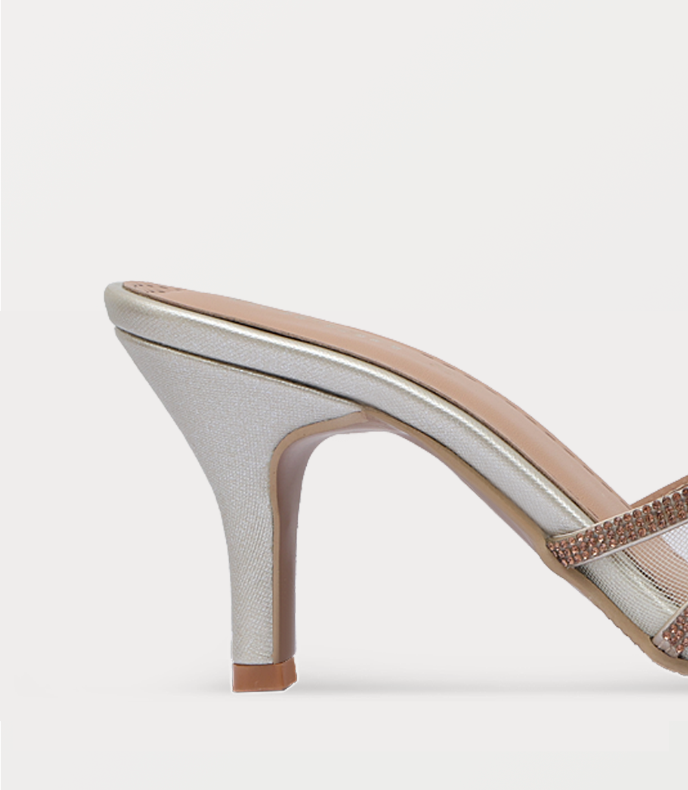 Women Slipper Heels-GOLDEN