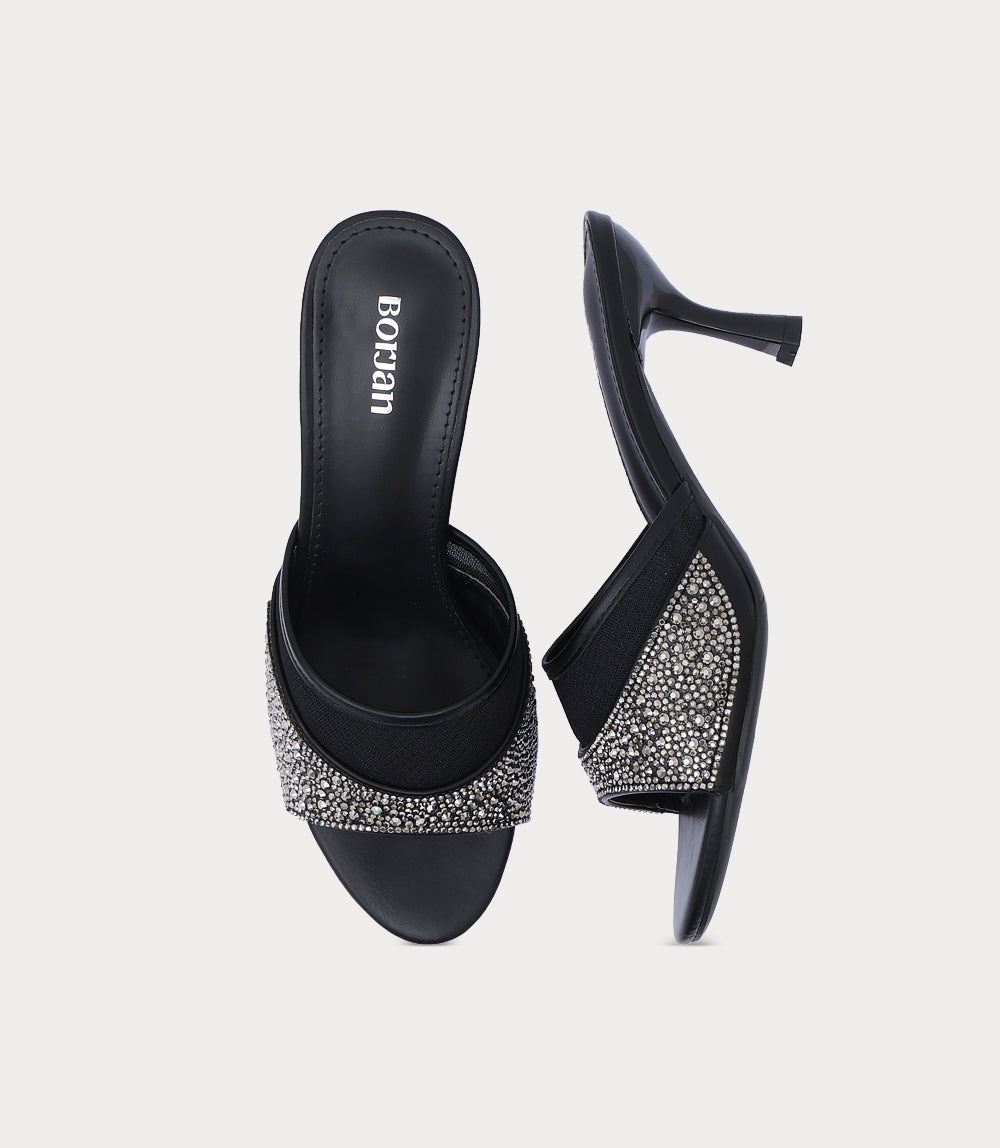 Women Slipper Heel-BLACK