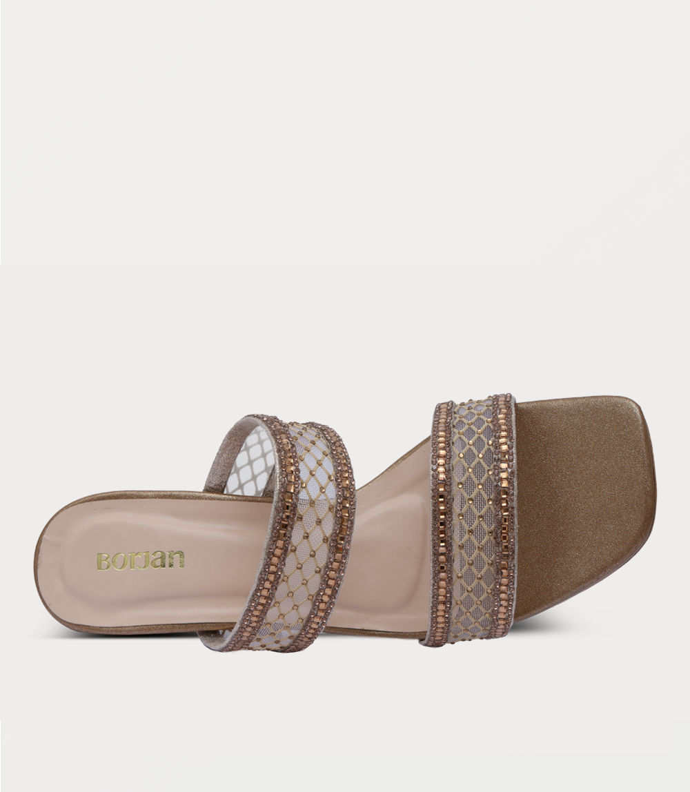 Women Slipper Heels-CHAMPAGNE