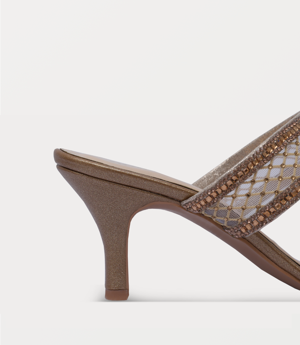 Women Slipper Heels-CHAMPAGNE
