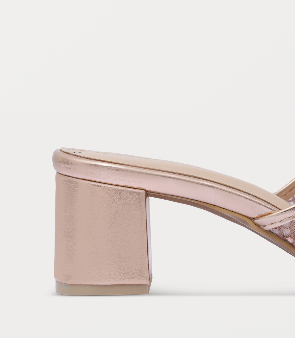 Women Slipper Heels-CHAMPAGNE