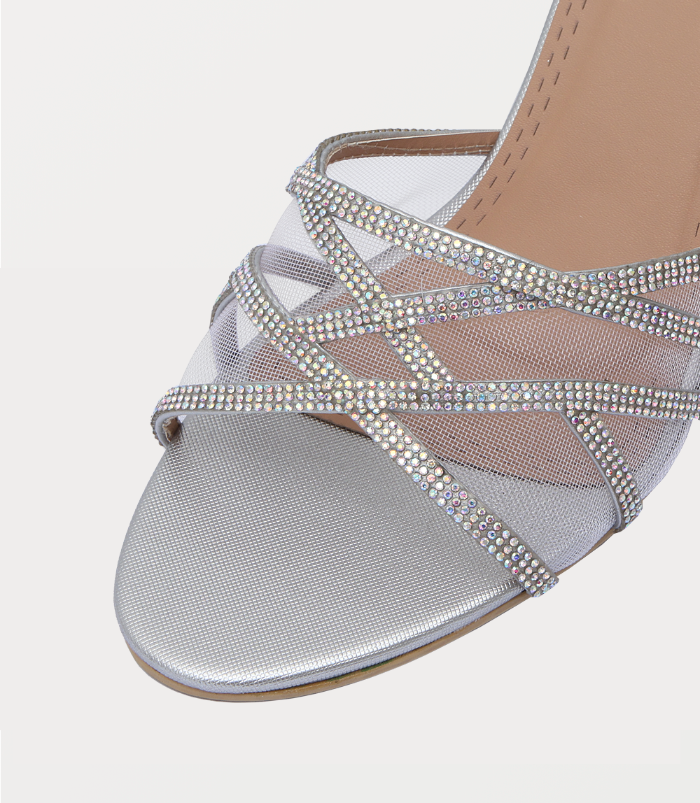 Women Slipper Heels-SILVER