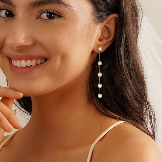 Pearl Earrings/Gold/Silver Dangle Earrings for Women