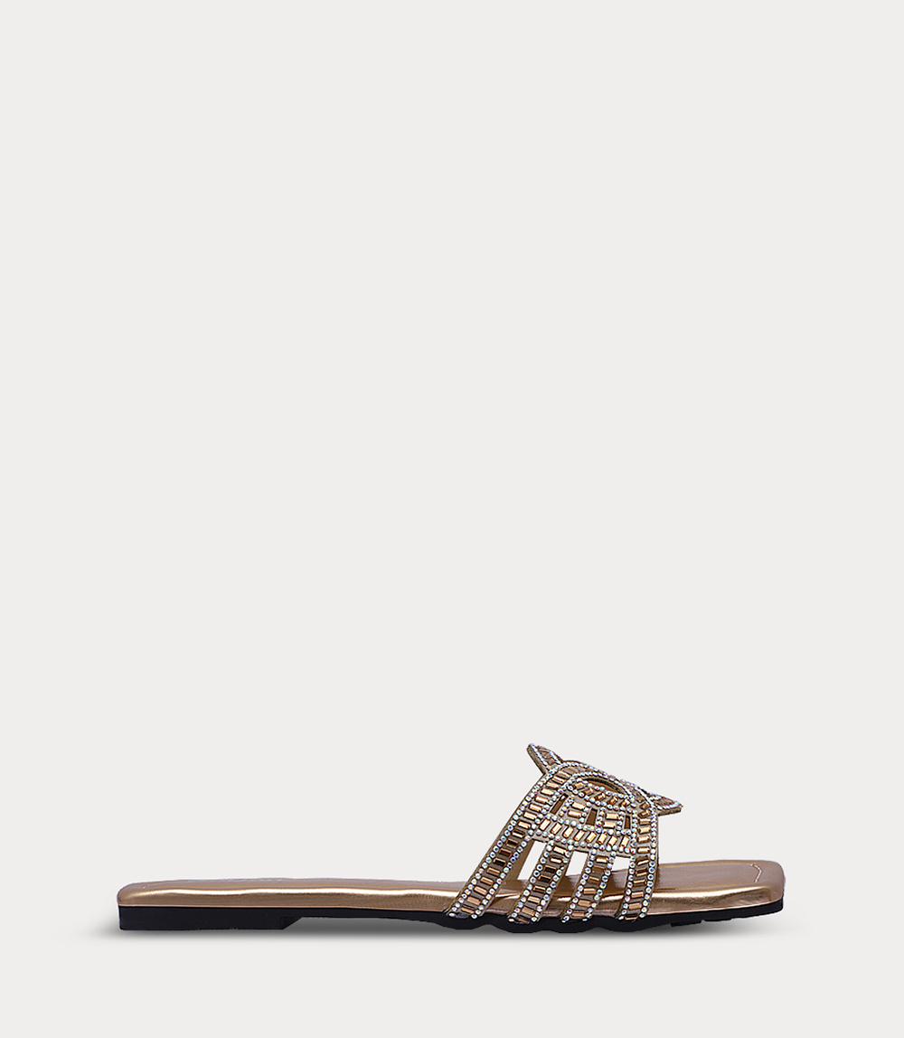 Women Flat Slipper-CHAMPAGNE